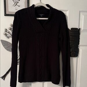 Nautica Black V Neck Sweater 100% Cotton